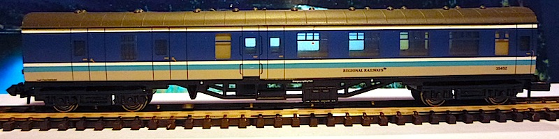 Graham Farish Mk1 BSK corridor brake 2nd in Regional Railways livery.JPG